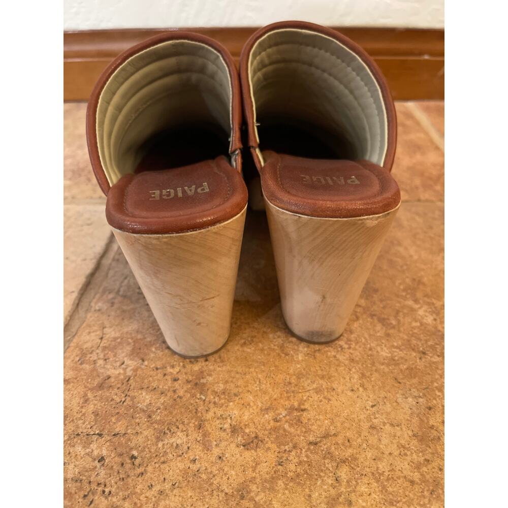 Paige Robbie Studded Clog in the whisky brown leather. Size 9 - Picture 5 of 9